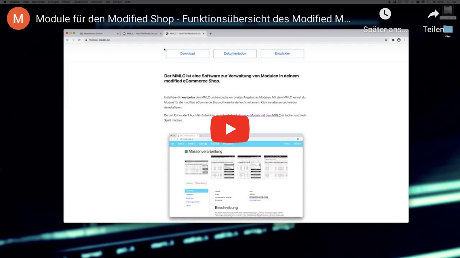 Module für den Modified Shop - Funktionsübersicht des Modified Module Loader Client (MMLC)
